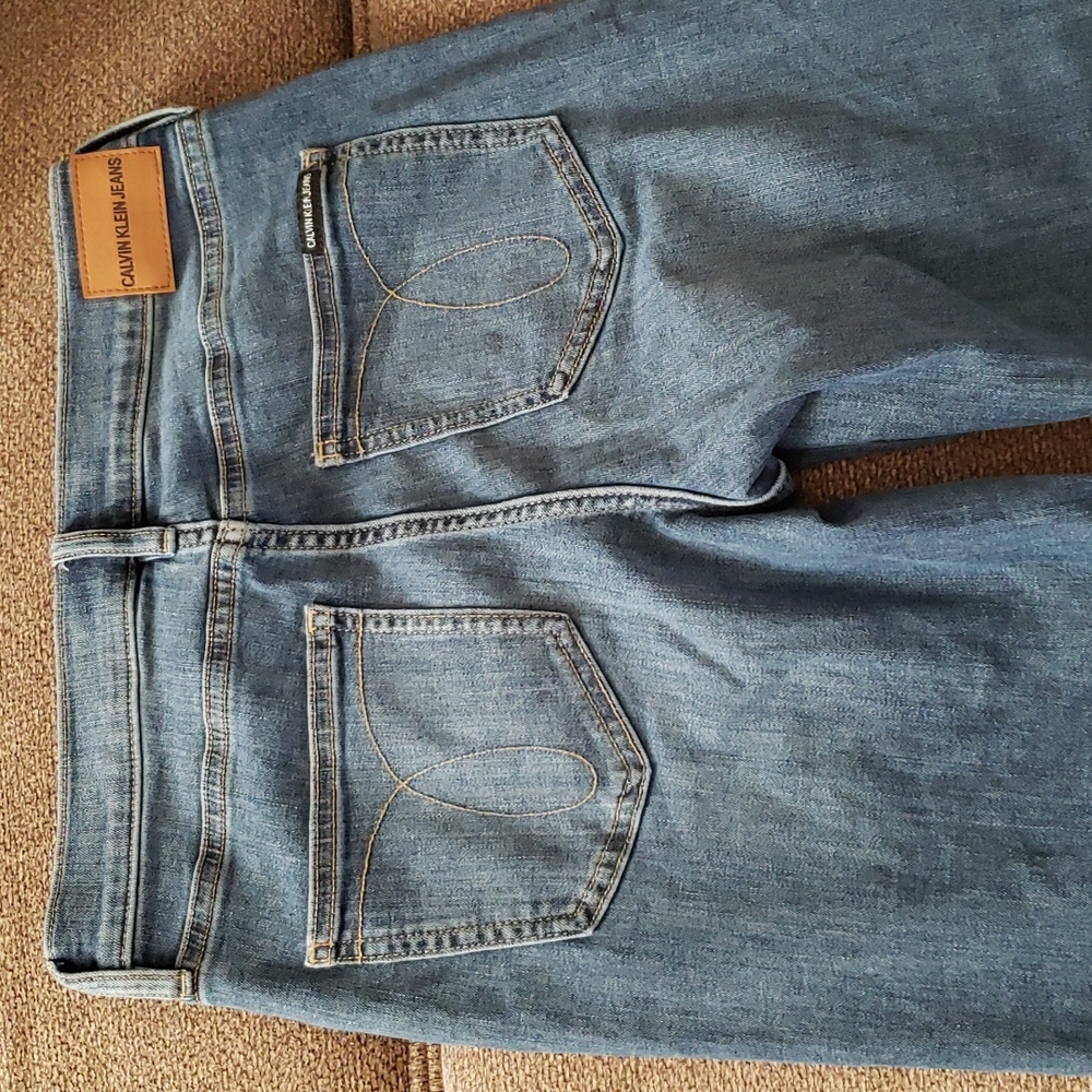 Calvin Klein midrise classic straight blue jeans - Picture 8 of 9